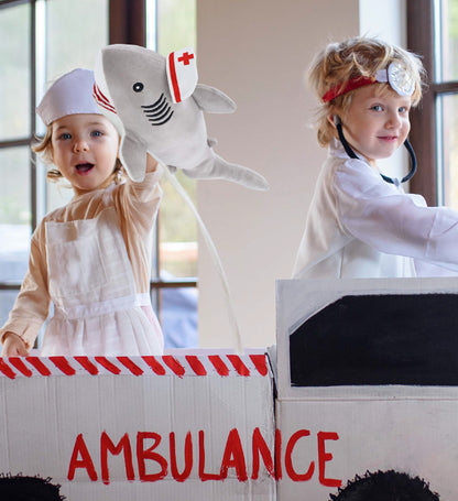 BABY SOFT PLUSH - GREY SHARK NURSE DRESS UP