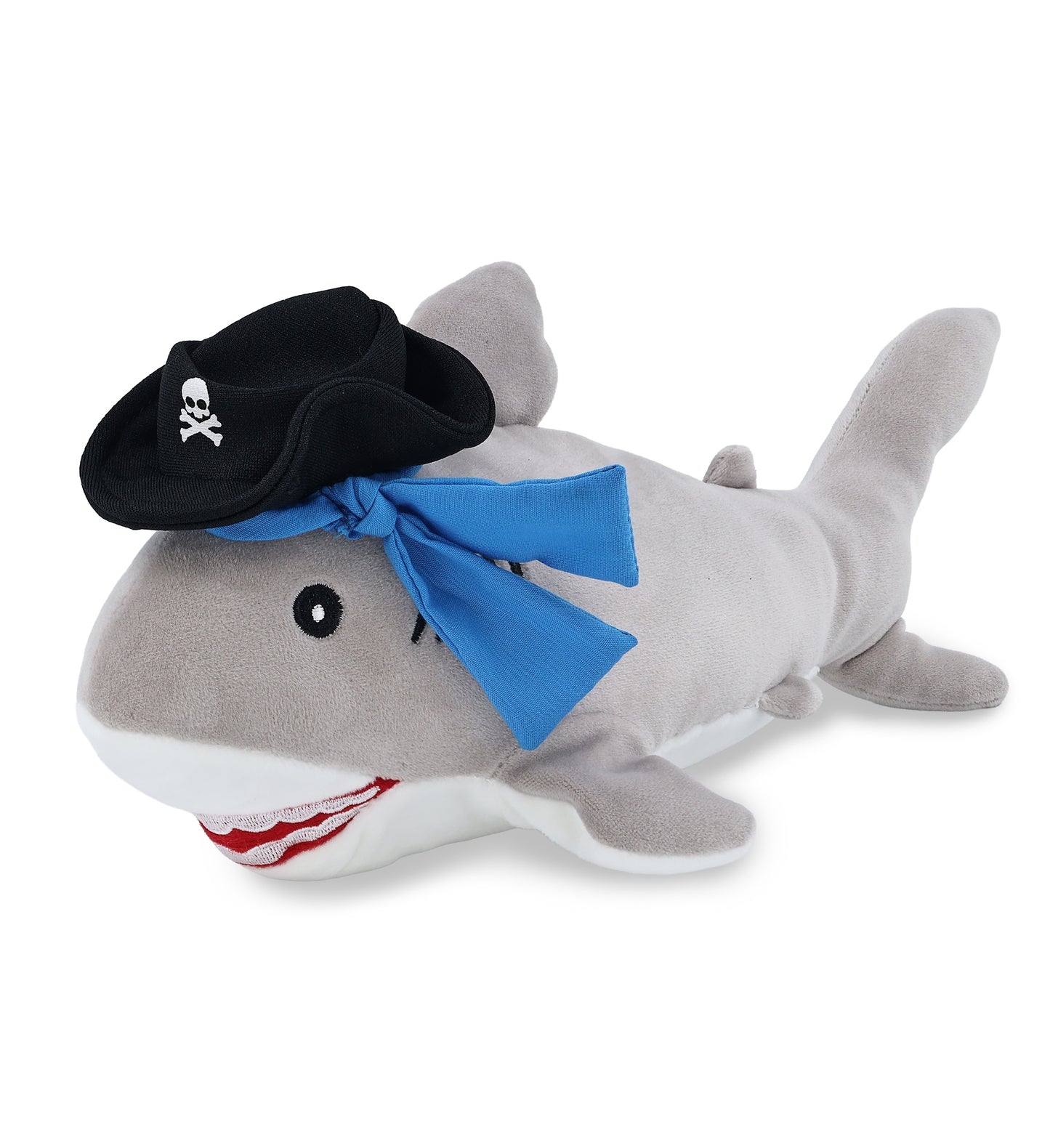 BABY SOFT PLUSH - GREY SHARK WITH PIRATE DRESS UP