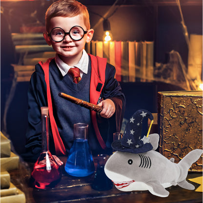 BABY SOFT PLUSH - GREY SHARK WITH WIZARD DRESS UP