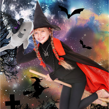 BABY SOFT PLUSH - GREY SHARK WITH WITCH DRESS UP