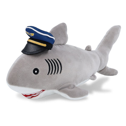 BABY SOFT PLUSH - GREY SHARK WITH PILOT DRESS UP