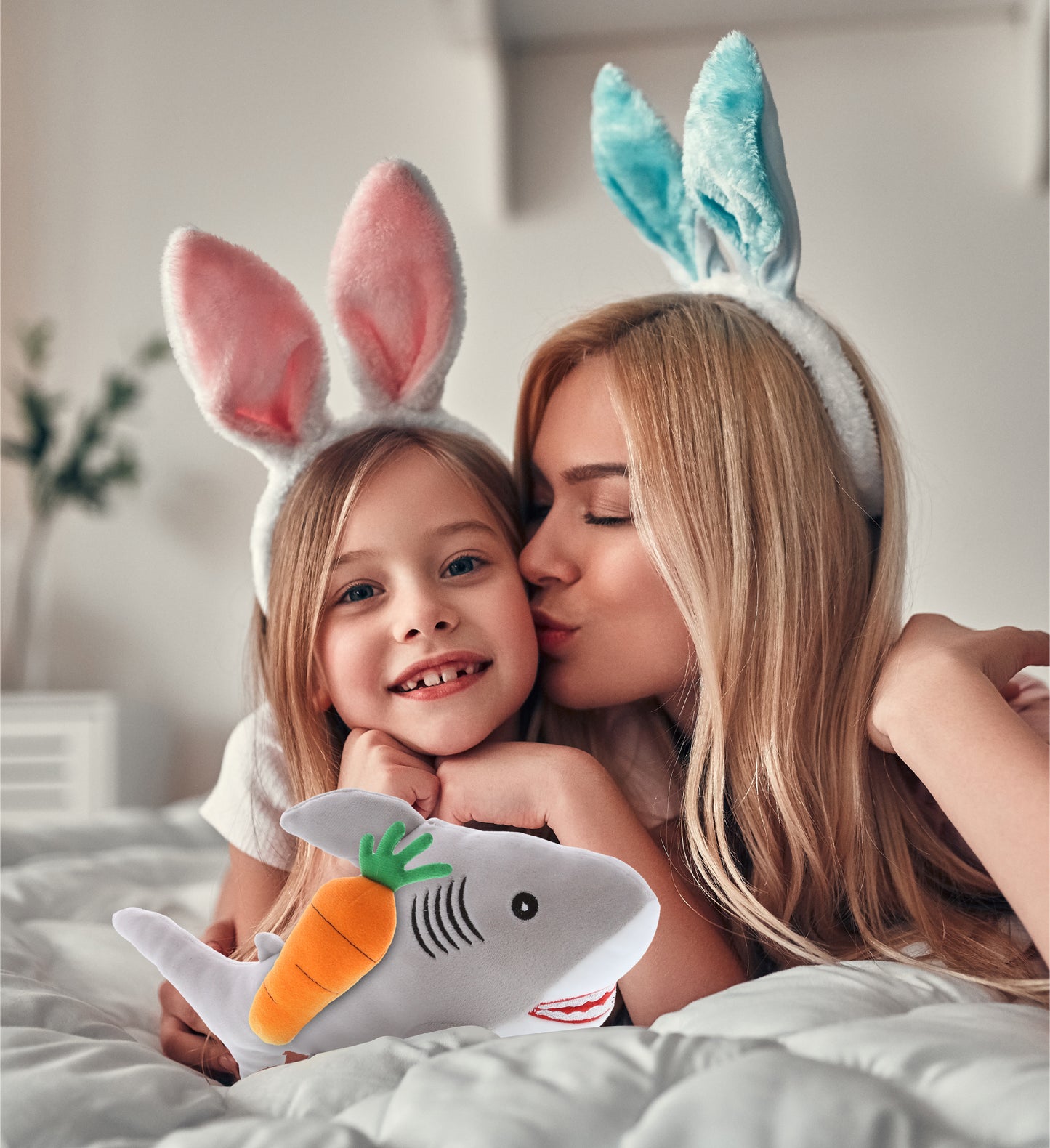 DolliBu Happy Easter Baby Soft Plush Grey Shark with Carrot Plush - 6.5 Inches