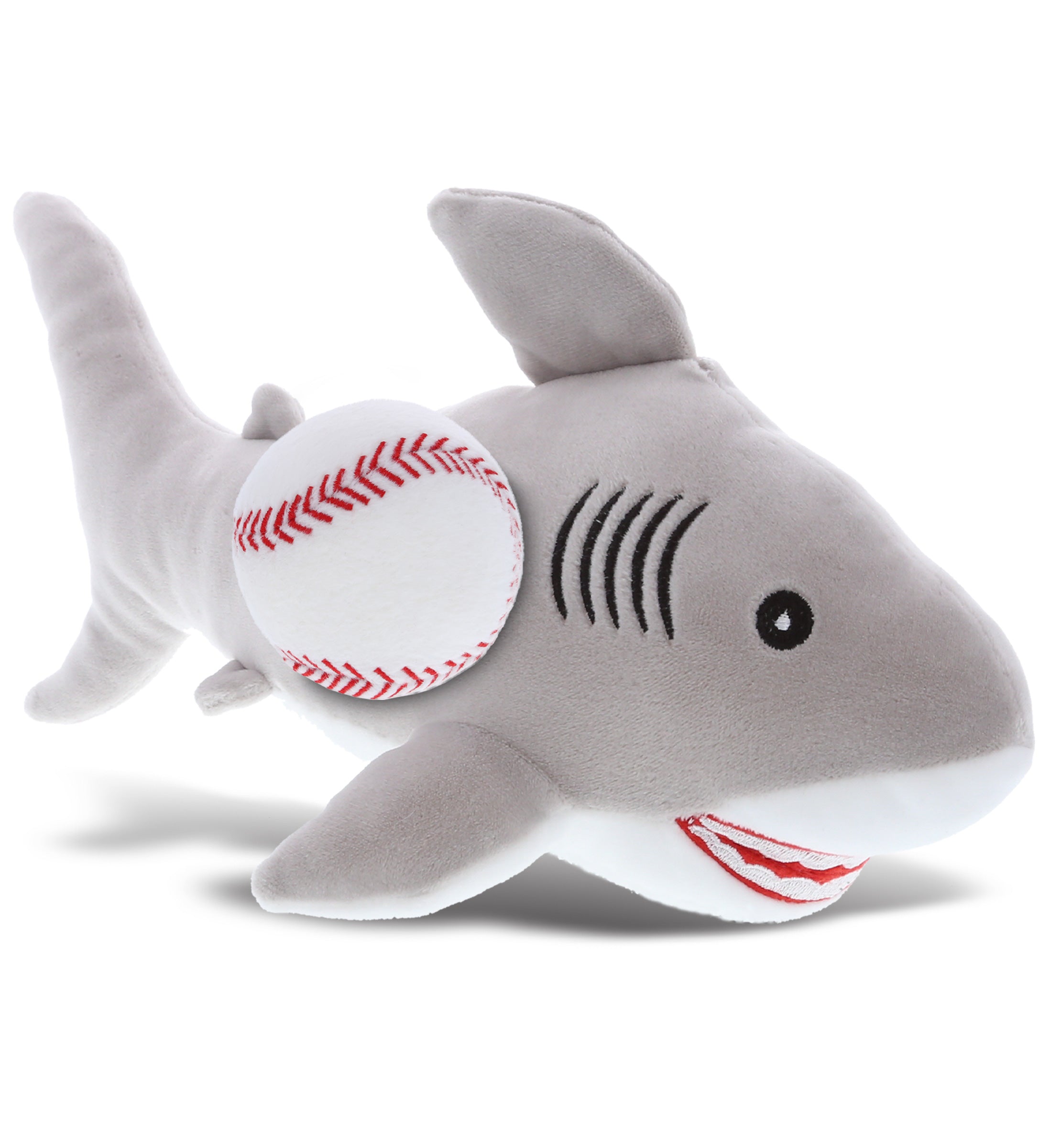 PLUSH BASEBALL - BABY SOFT PLUSH - GREY SHARK