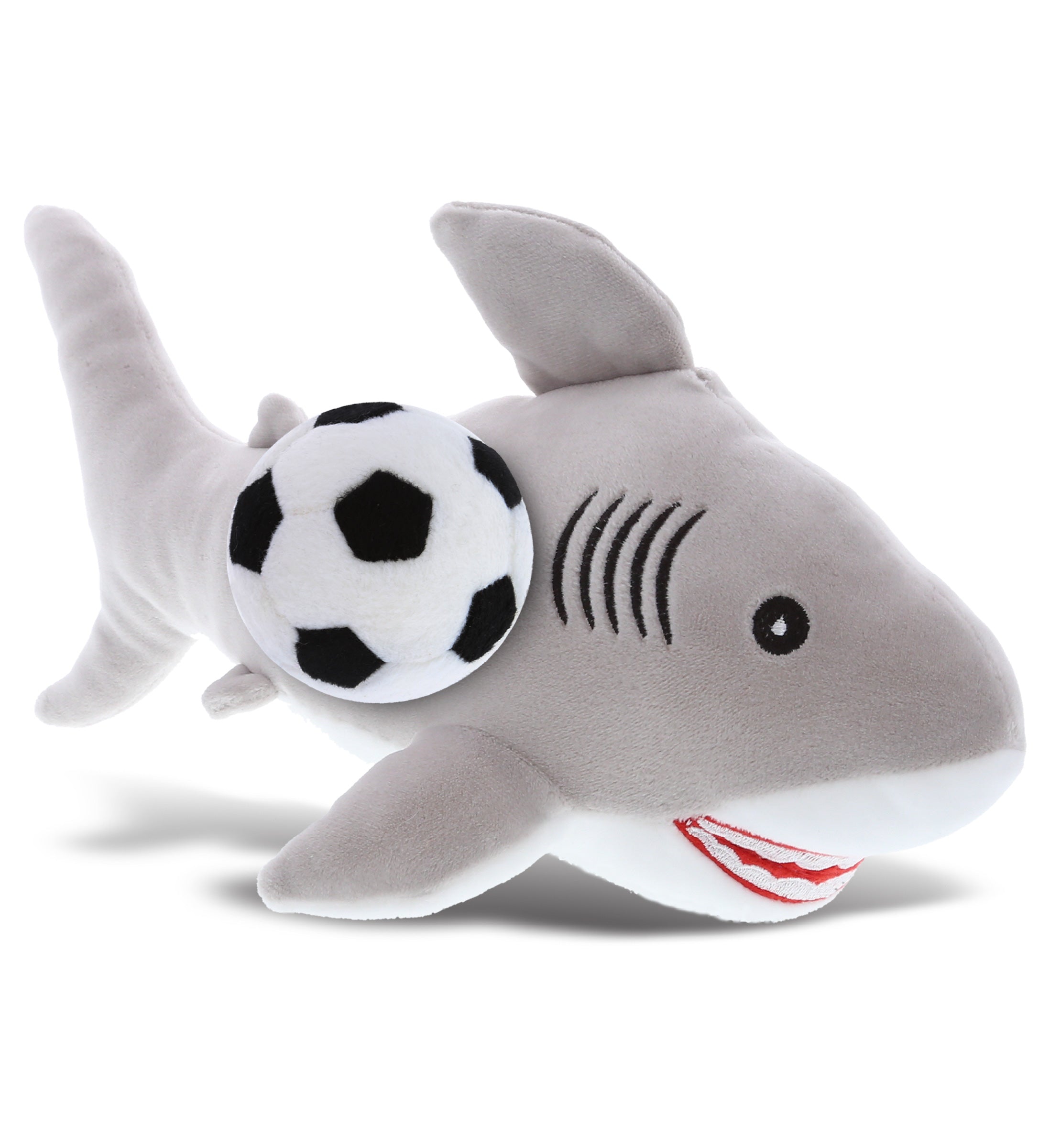 PLUSH SOCCER BALL - BABY SOFT PLUSH - GREY SHARK