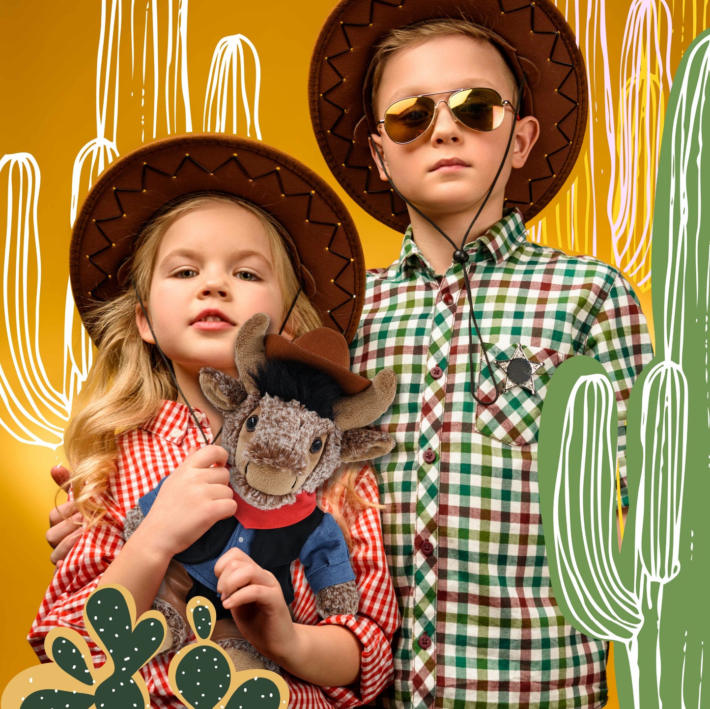 SUPER SOFT PLUSH - SITTING BUFFALO COWBOY DRESS UP