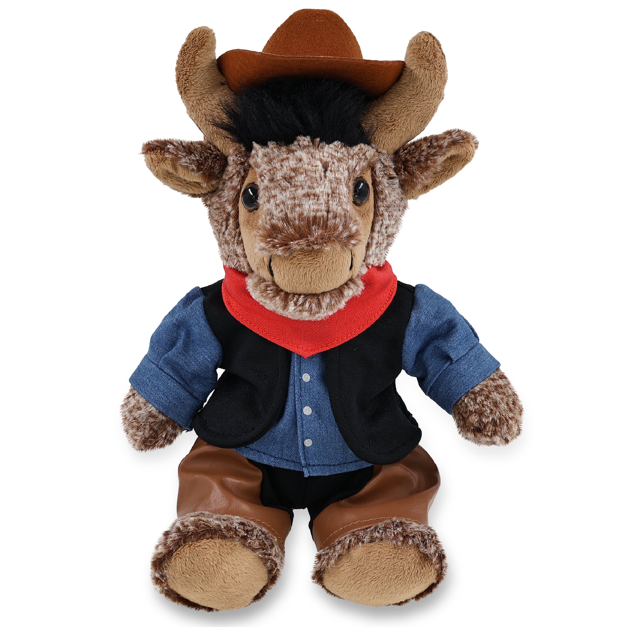 SUPER SOFT PLUSH - SITTING BUFFALO COWBOY DRESS UP