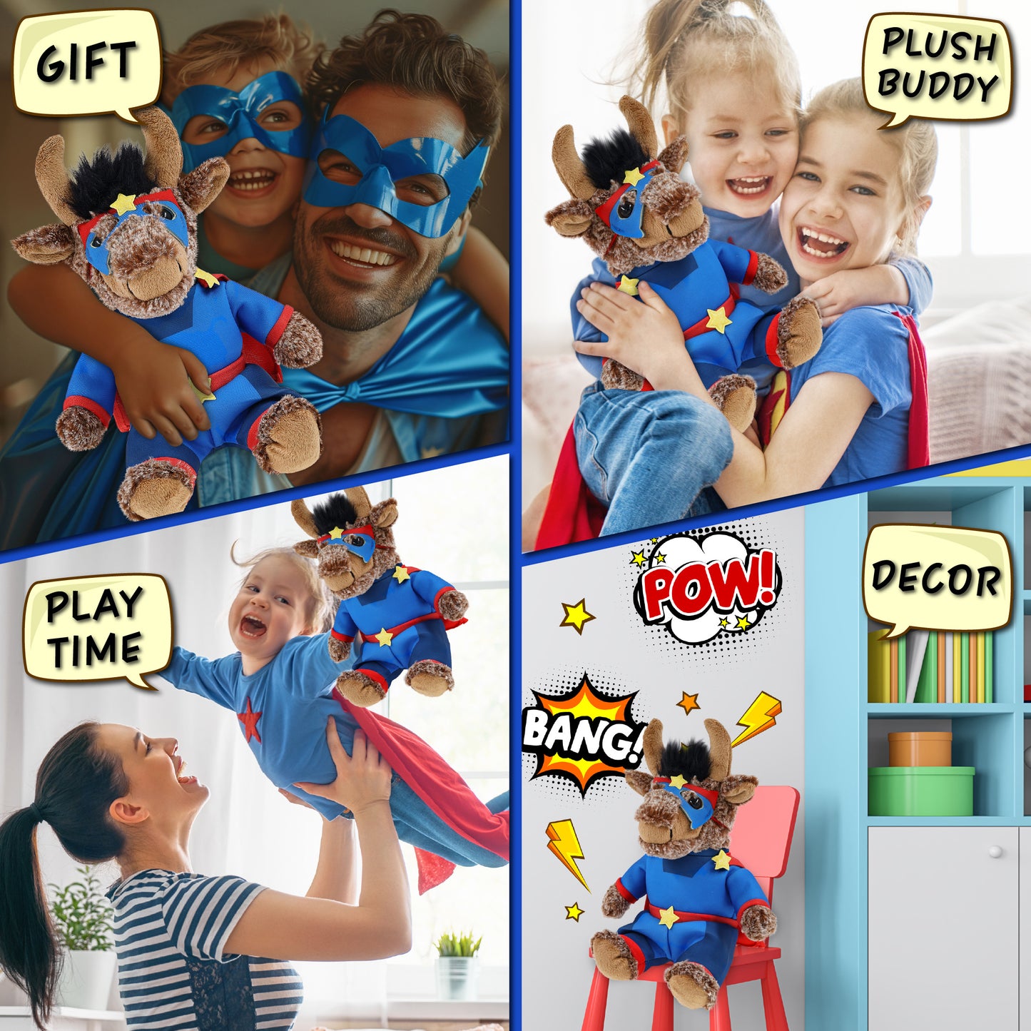 SUPER SOFT PLUSH - SITTING BUFFALO SUPER HERO