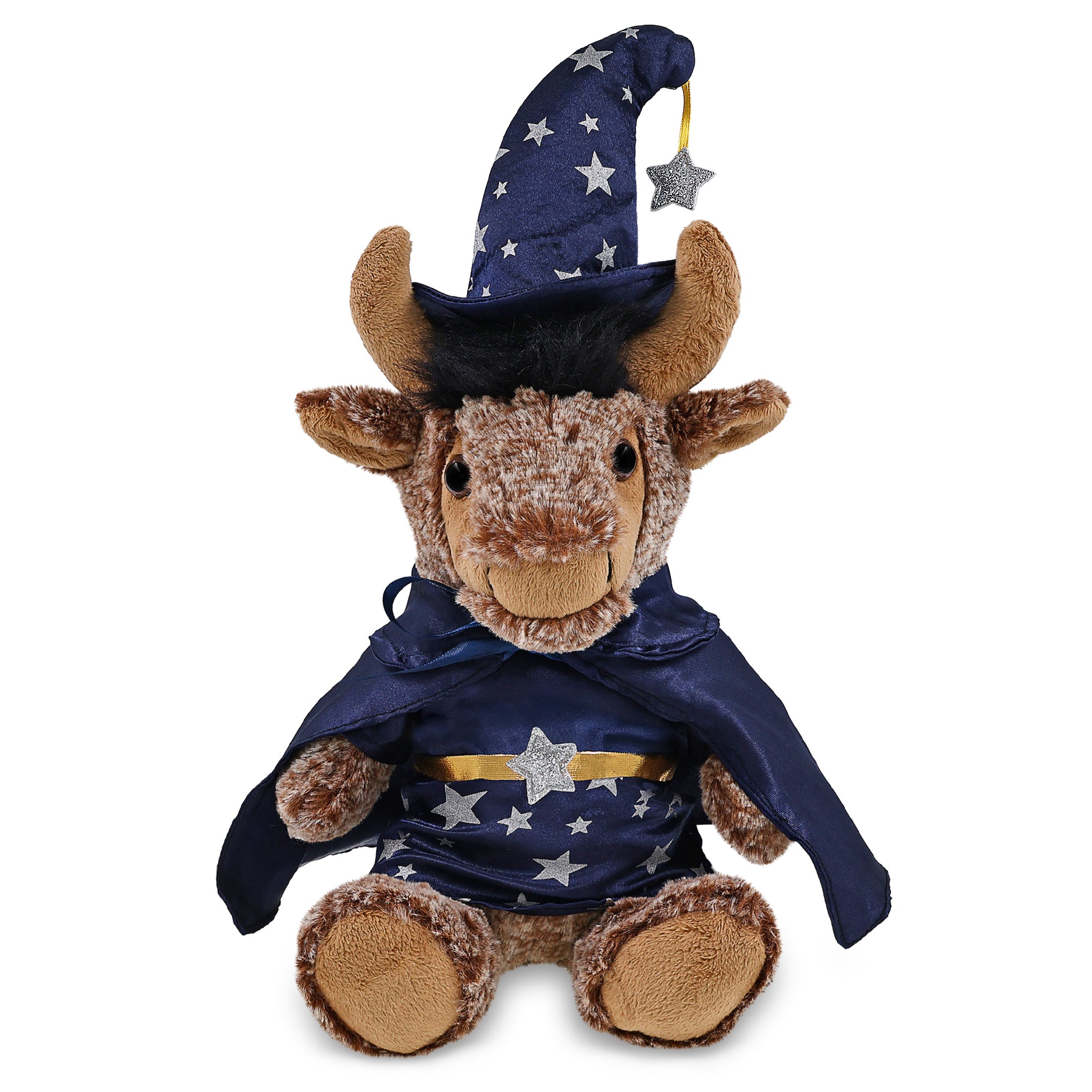 SUPER SOFT PLUSH - SITTING BUFFALO WITH WIZARD DRESS UP