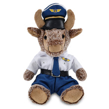 SUPER SOFT PLUSH - SITTING BUFFALO WITH PILOT DRESS UP