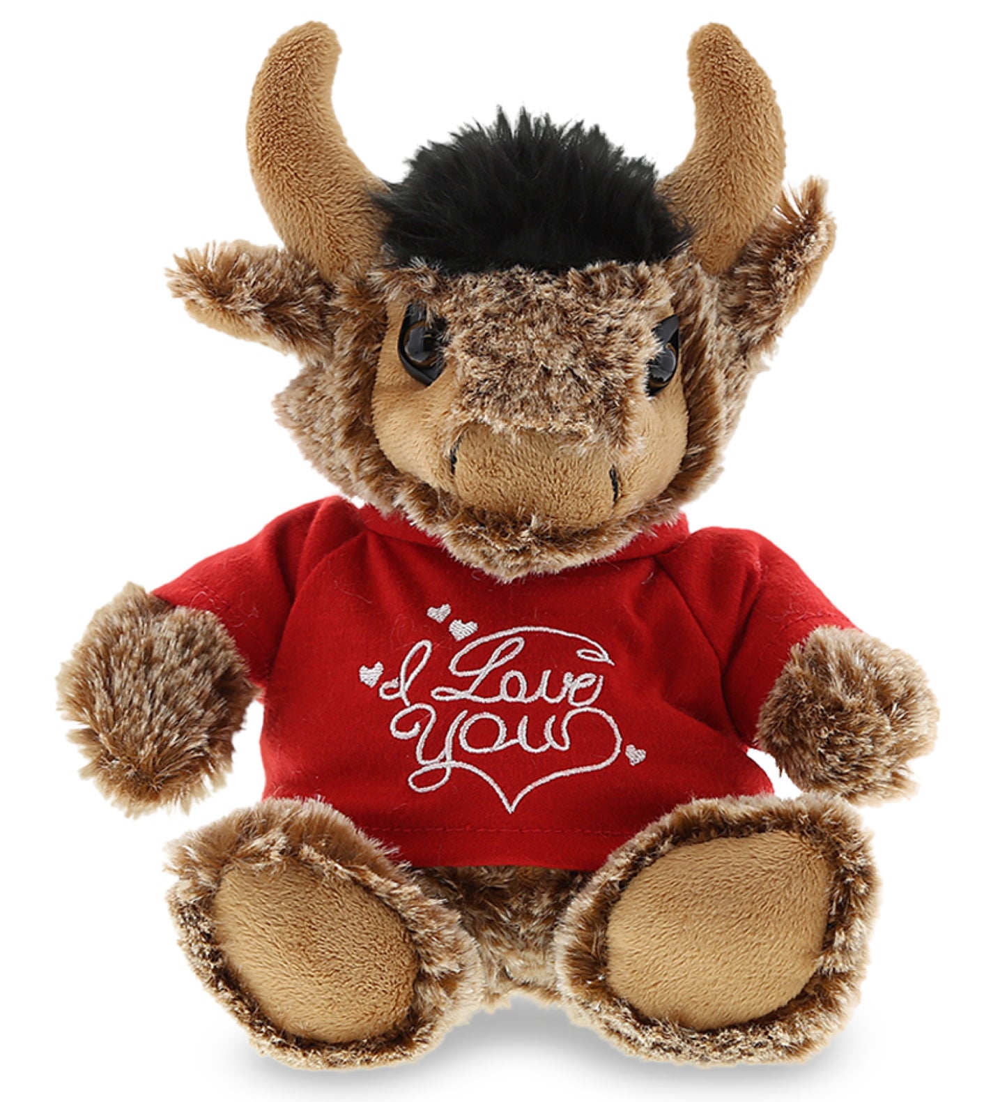 PLUSH I LOVE YOU RED SHIRT- SUPER SOFT PLUSH - SITTING BUFFALO