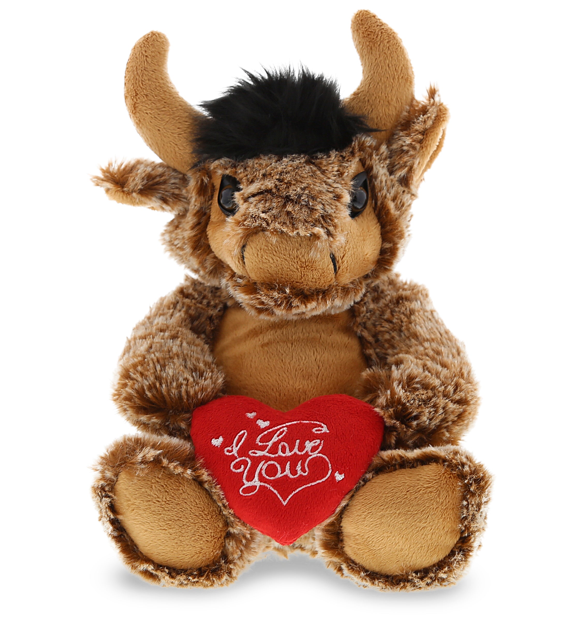 PLUSH I LOVE YOU RED HEART - SUPER SOFT PLUSH - SITTING BUFFALO