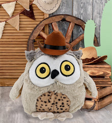 SUPER SOFT PLUSH - FAT BROWN OWL With COWBOY Dress Up