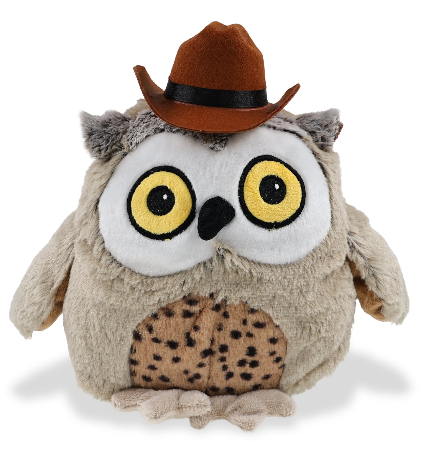 SUPER SOFT PLUSH - FAT BROWN OWL With COWBOY Dress Up