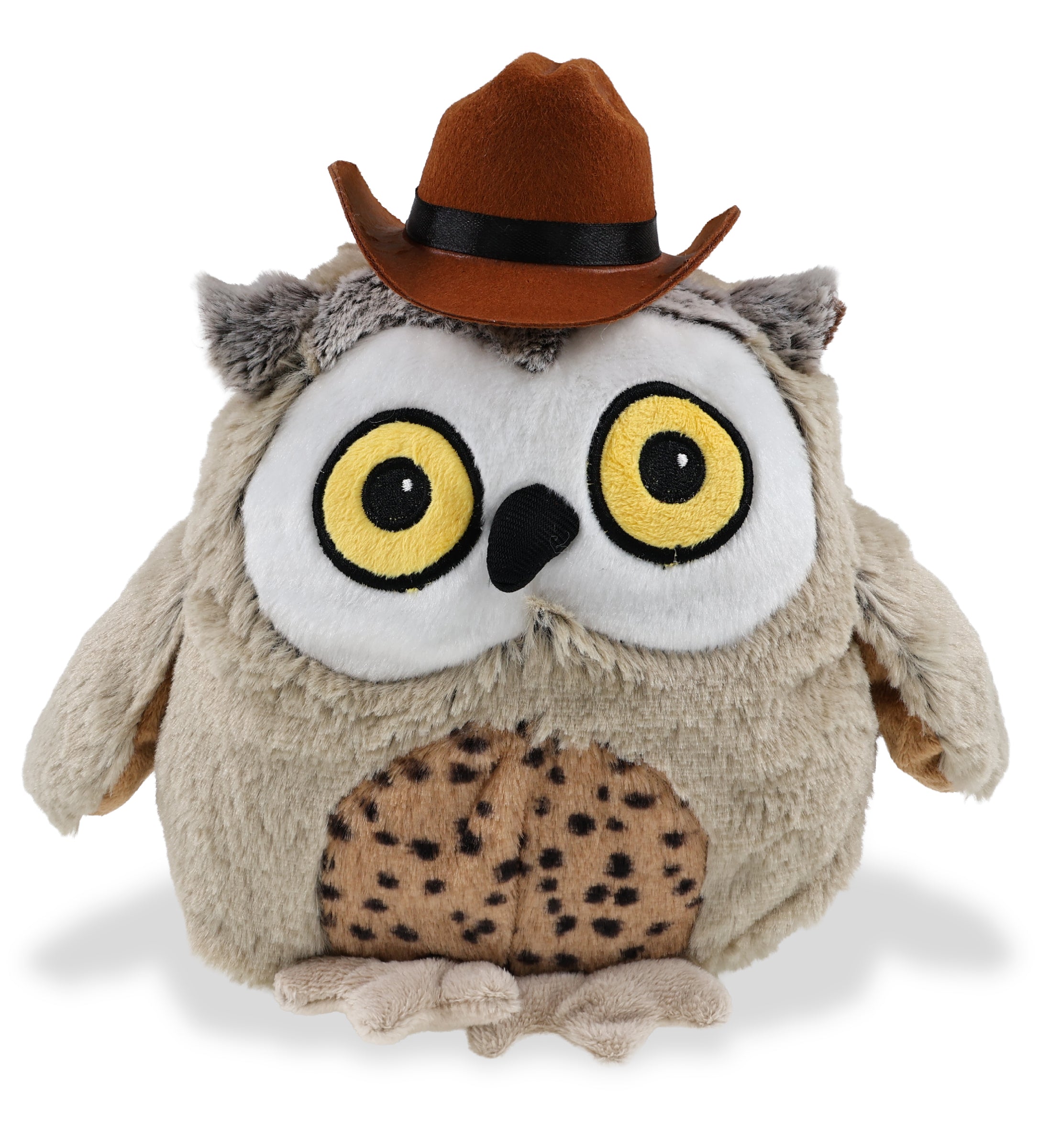 SUPER SOFT PLUSH - FAT BROWN OWL With COWBOY Dress Up