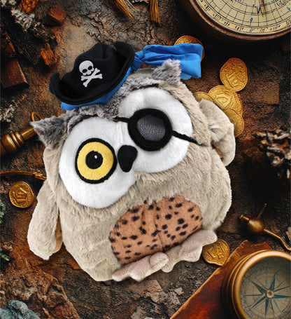 SUPER SOFT PLUSH - FAT BROWN OWL PIRATE DRESS UP