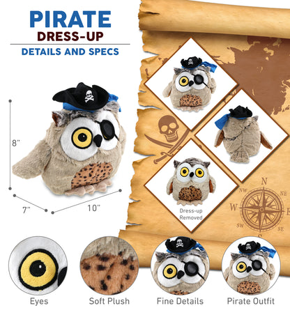 SUPER SOFT PLUSH - FAT BROWN OWL PIRATE DRESS UP