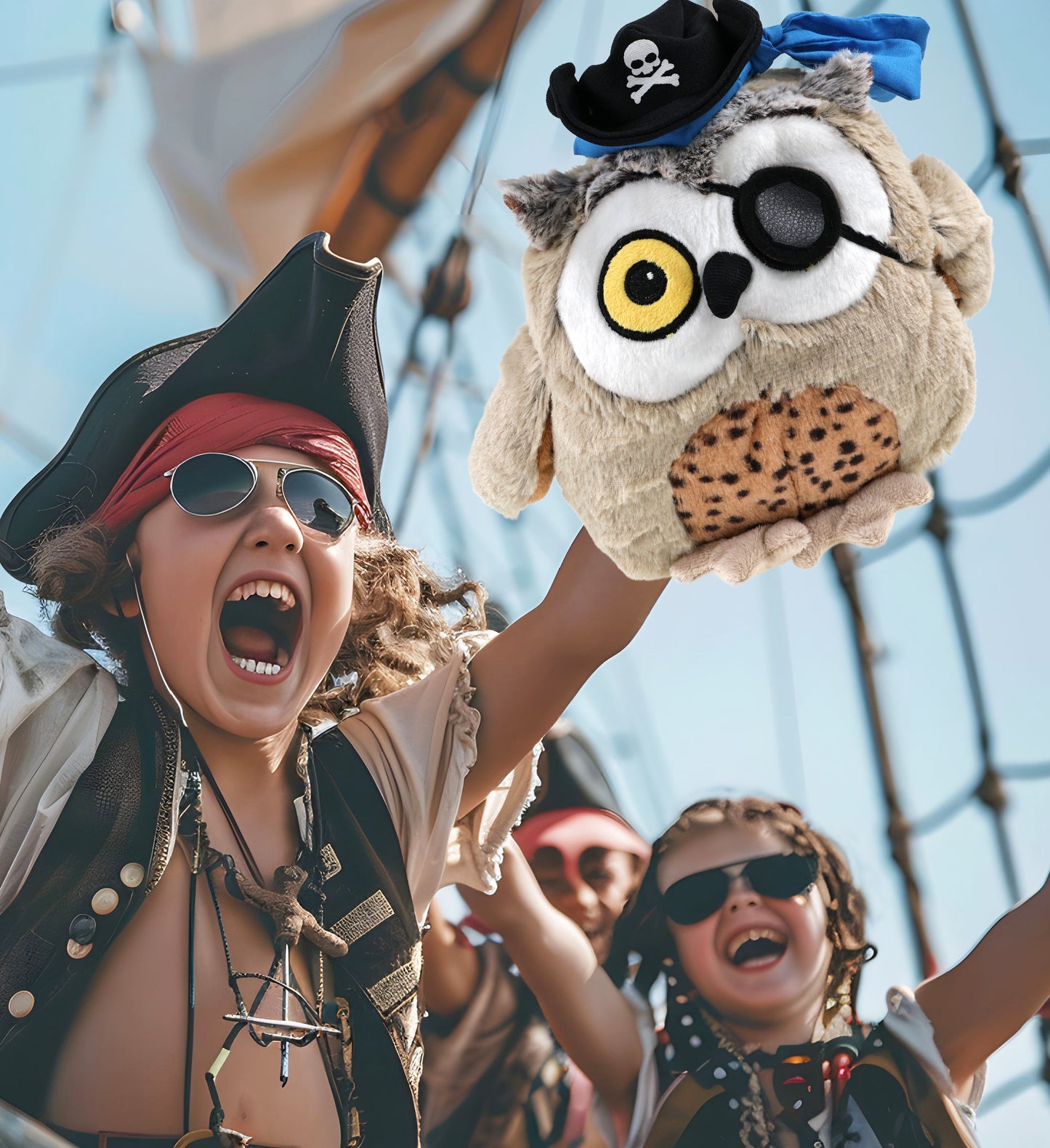 SUPER SOFT PLUSH - FAT BROWN OWL PIRATE DRESS UP