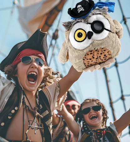 SUPER SOFT PLUSH - FAT BROWN OWL PIRATE DRESS UP