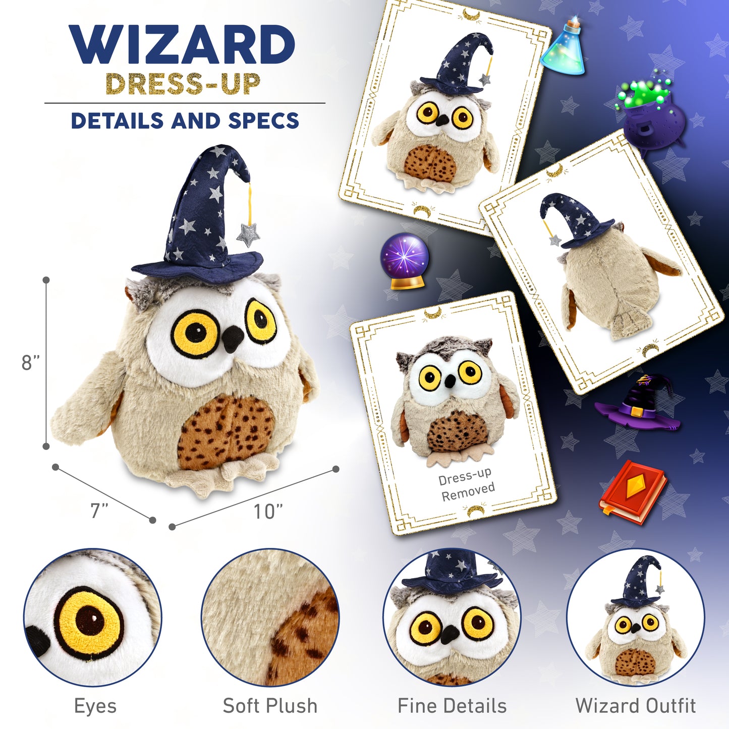 SUPER SOFT PLUSH - FAT BROWN OWL WIZARD