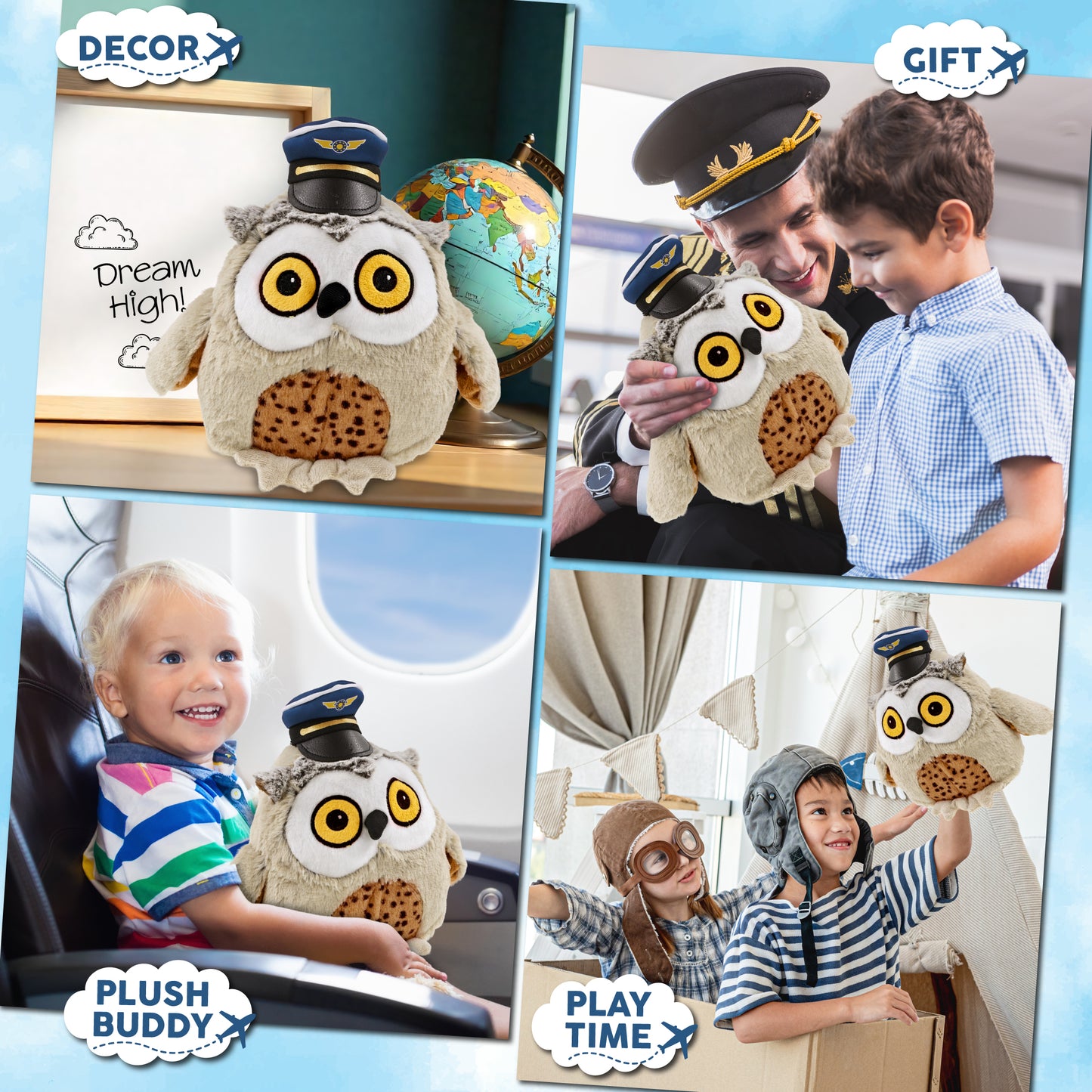 SUPER SOFT PLUSH - FAT BROWN OWL PILOT DRESS UP