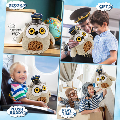 SUPER SOFT PLUSH - FAT BROWN OWL PILOT DRESS UP