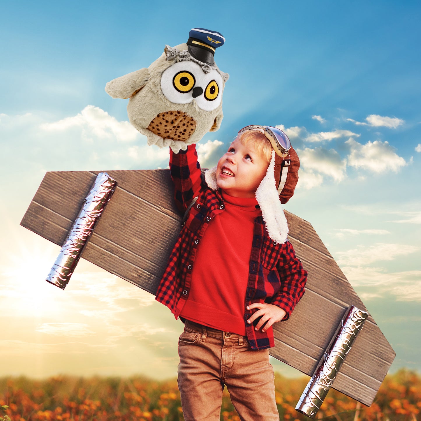 SUPER SOFT PLUSH - FAT BROWN OWL PILOT DRESS UP