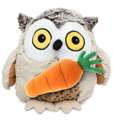 DolliBu Happy Easter Super Soft Plush Fat Brown Owl with Carrot Plush - 8 Inch