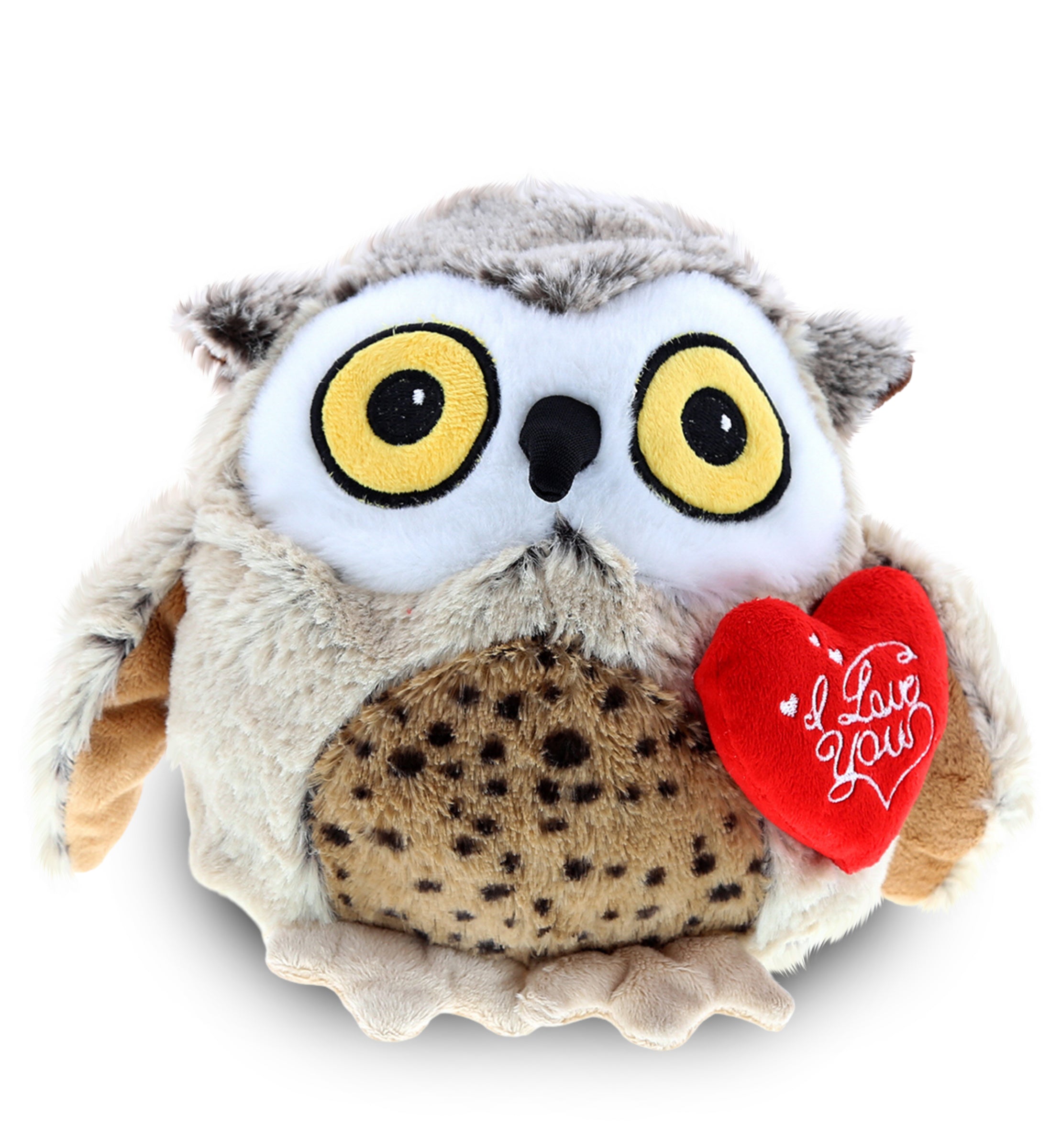 PLUSH I LOVE YOU RED HEART - SUPER SOFT PLUSH - FAT BROWN OWL