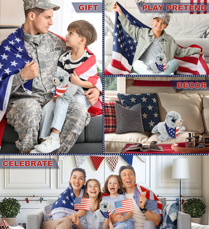 SUPER SOFT PLUSH - SEA LION WITH USA FLAG BANDANA