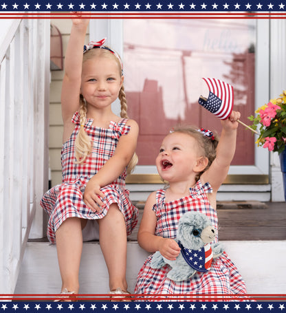 SUPER SOFT PLUSH - SEA LION WITH USA FLAG BANDANA