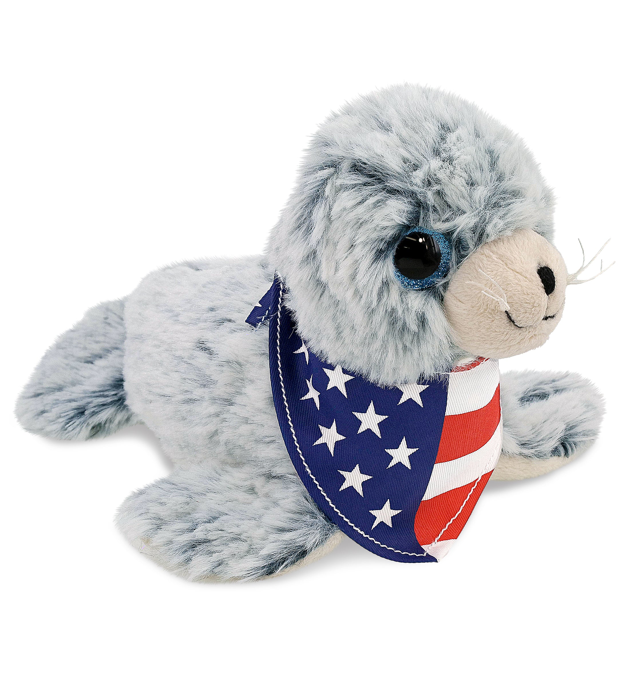 SUPER SOFT PLUSH - SEA LION WITH USA FLAG BANDANA