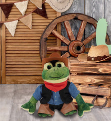 SUPER SOFT PLUSH - SQUAT FROG COWBOY DRESS UP