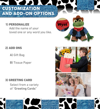 SUPER SOFT PLUSH - SQUAT FROG COWBOY DRESS UP