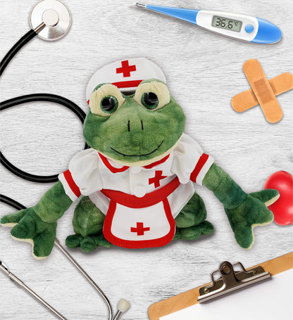SUPER SOFT PLUSH - SQUAT FROG NURSE DRESS UP