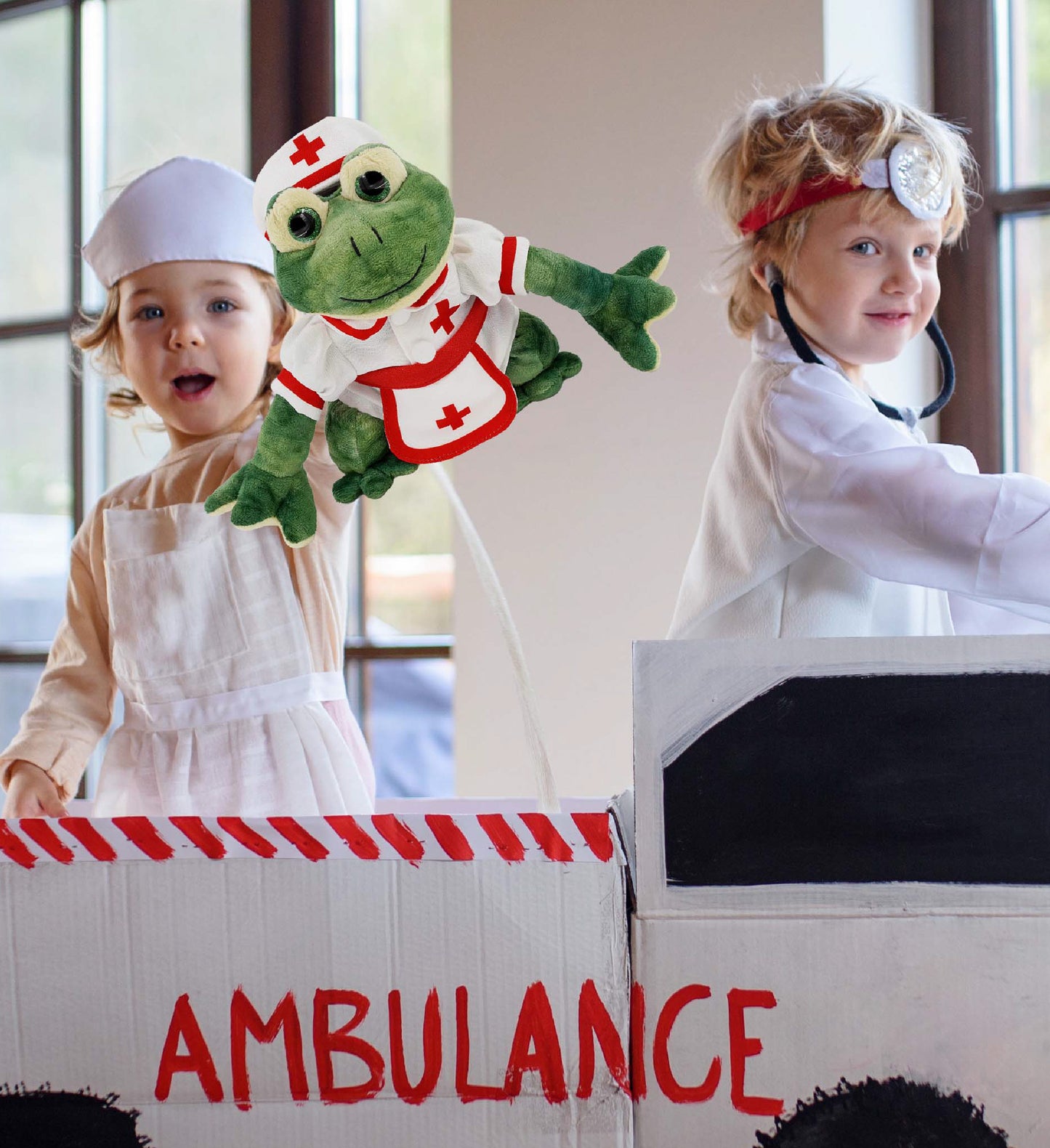 SUPER SOFT PLUSH - SQUAT FROG NURSE DRESS UP