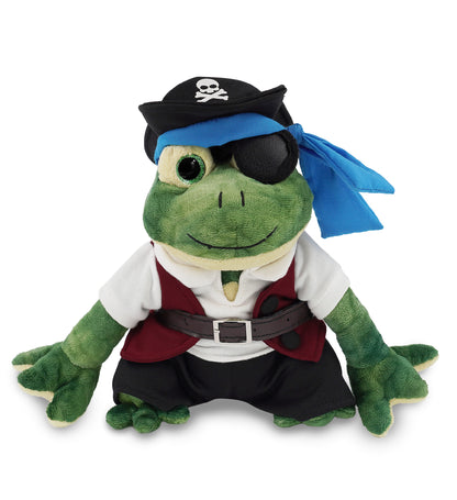 SUPER SOFT PLUSH - SQUAT FROG WITH PIRATE DRESS UP