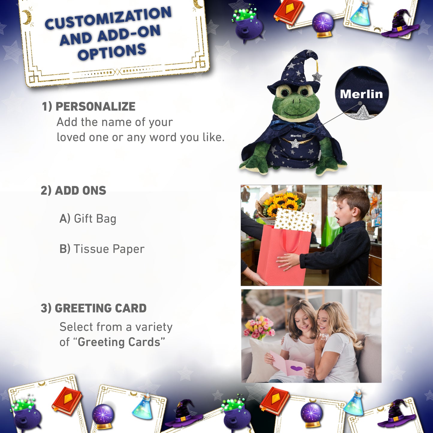 SUPER SOFT PLUSH - SQUAT FROG WITH WIZARD DRESS UP