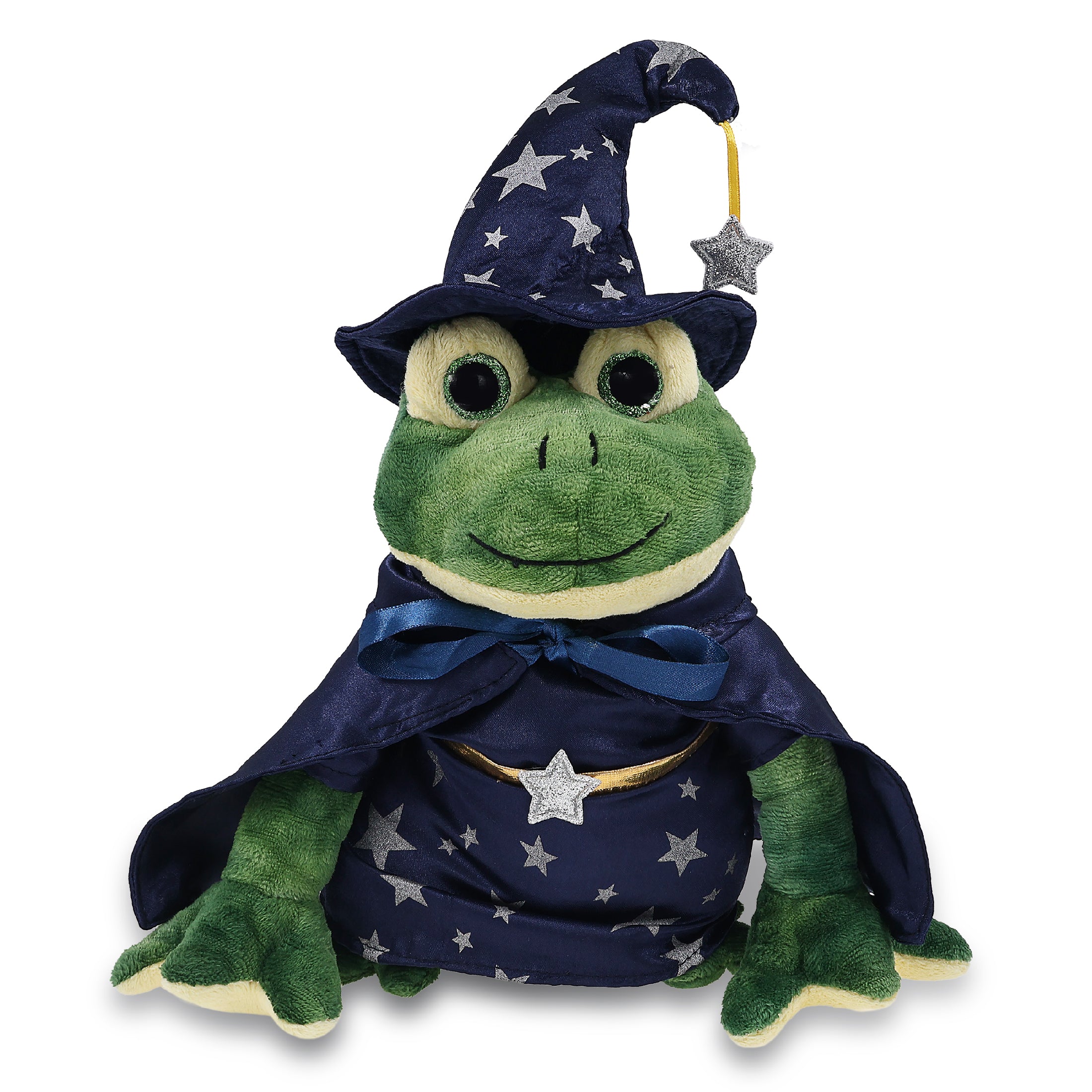 SUPER SOFT PLUSH - SQUAT FROG WITH WIZARD DRESS UP
