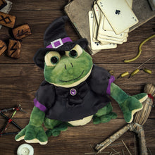 SUPER SOFT PLUSH - SQUAT FROG WITH WITCH DRESS UP