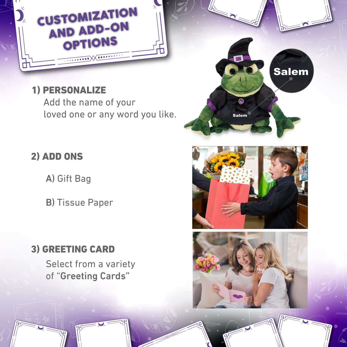 SUPER SOFT PLUSH - SQUAT FROG WITH WITCH DRESS UP