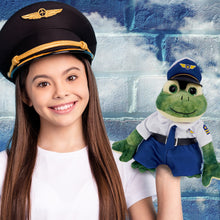 SUPER SOFT PLUSH - SQUAT FROG WITH PILOT DRESS UP