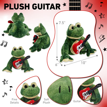 SUPER SOFT PLUSH - SQUAT FROG WITH GUITAR ADD ON