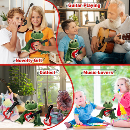 SUPER SOFT PLUSH - SQUAT FROG WITH GUITAR ADD ON