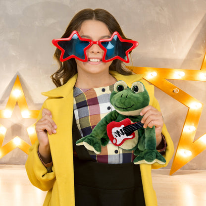 SUPER SOFT PLUSH - SQUAT FROG WITH GUITAR ADD ON