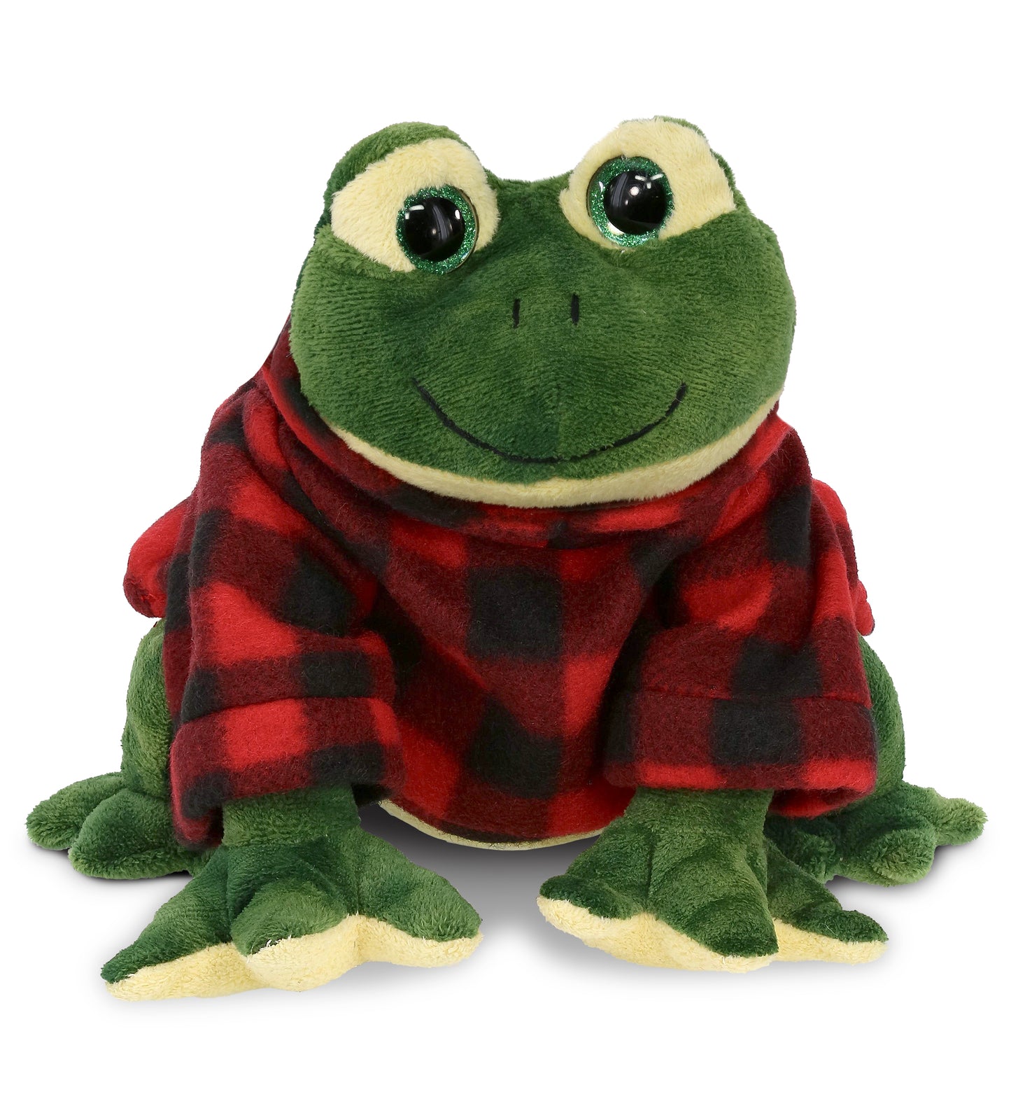 PLUSH RED PLAID HOODIE - SUPER SOFT PLUSH - SQUAT FROG