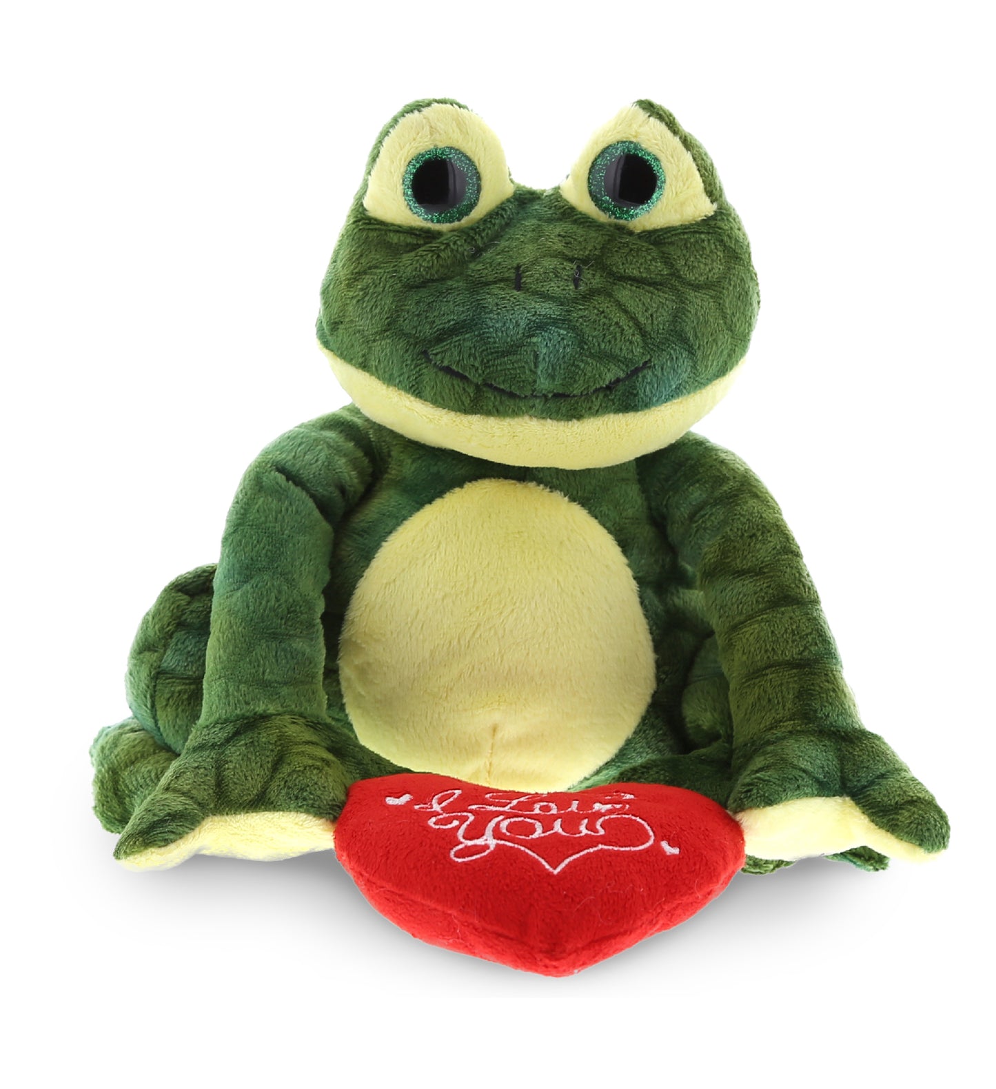 PLUSH I LOVE YOU RED HEART - SUPER SOFT PLUSH - SQUAT FROG