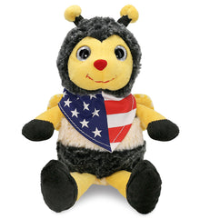SUPER SOFT PLUSH - SITTING BEE WITH USA FLAG BANDANA