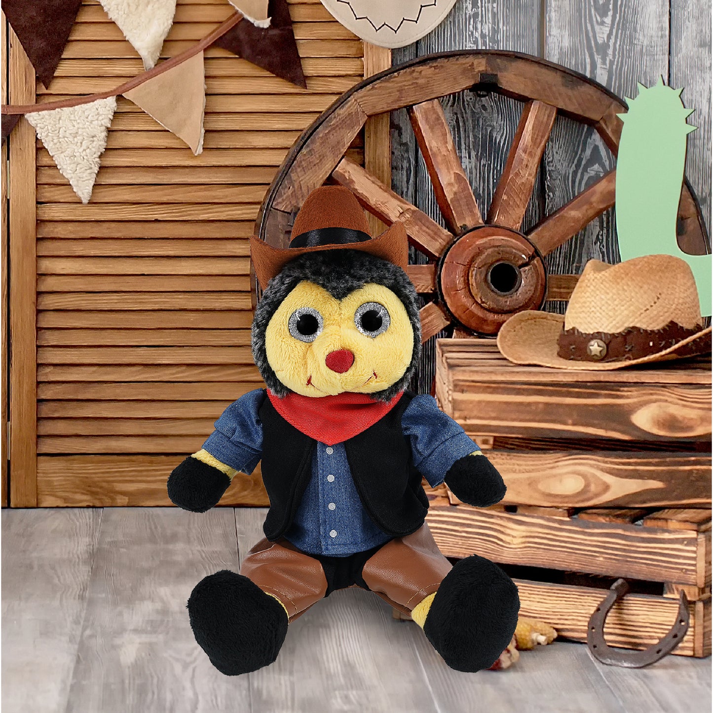SUPER SOFT PLUSH - SITTING BEE COWBOY DRESS UP