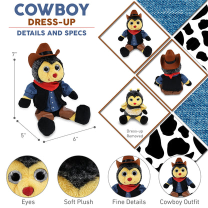 SUPER SOFT PLUSH - SITTING BEE COWBOY DRESS UP
