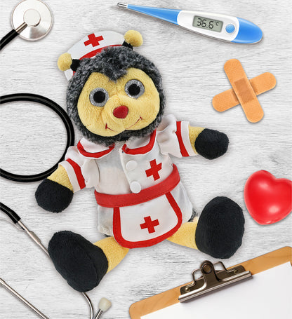 SUPER SOFT PLUSH - SITTING BEE With NURSE Dress-Up